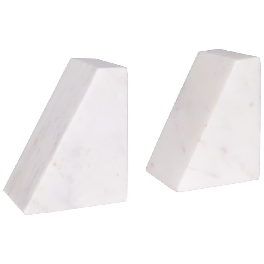 Zestaw 2 marmurowych podpórek do książek biały KROKOS