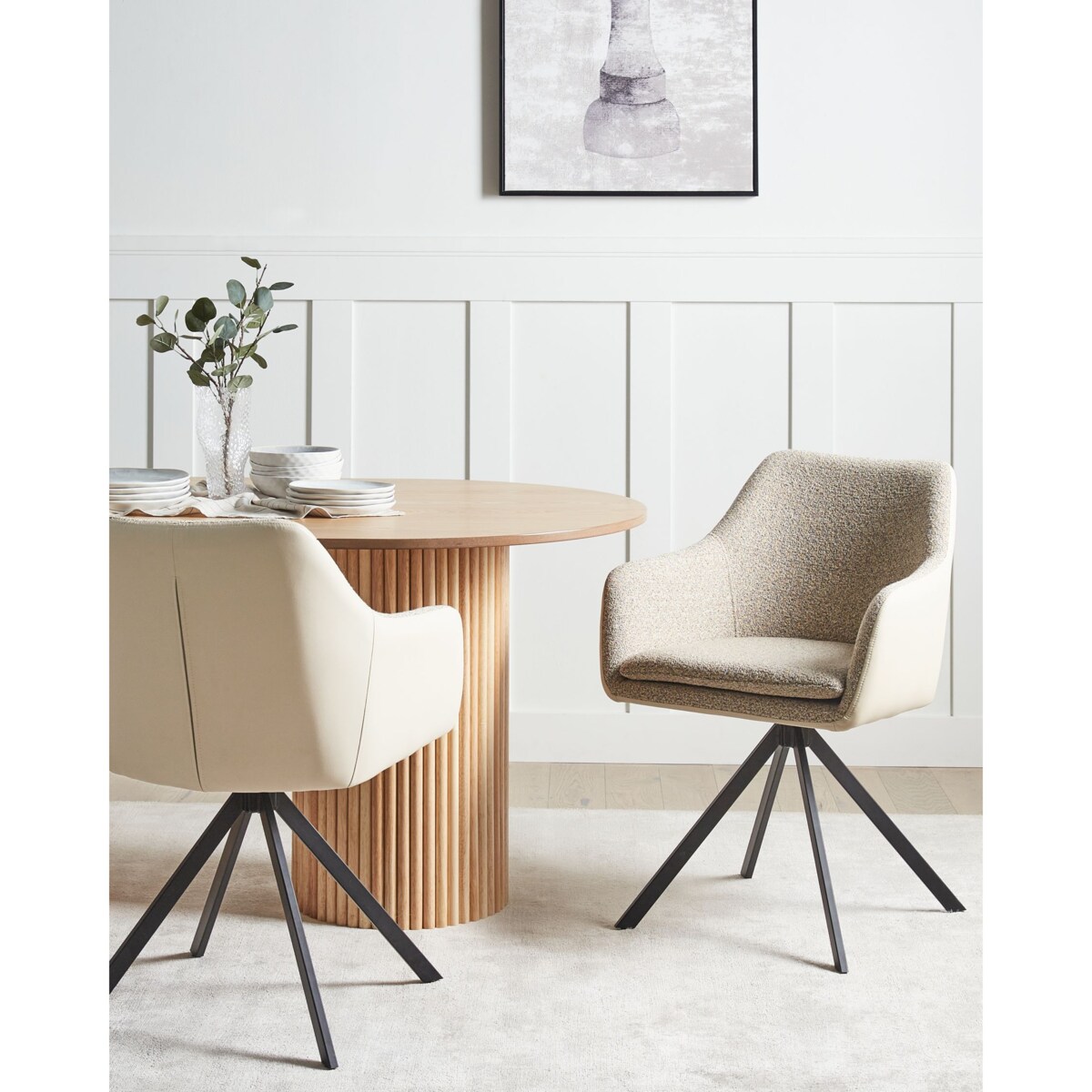 Zestaw 2 krzeseł LITHIA Beżowoszary