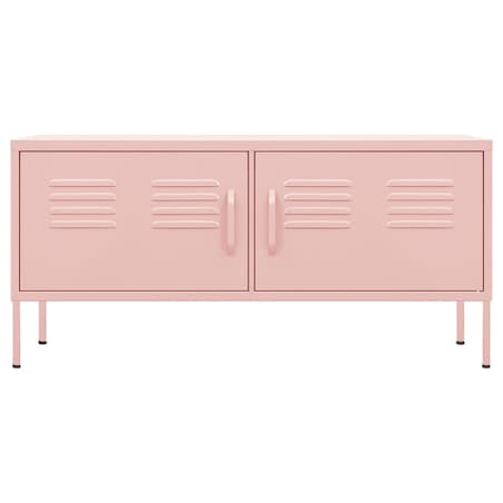 vidaXL Szafka pod telewizor, różowa, 105x35x50 cm, stalowa