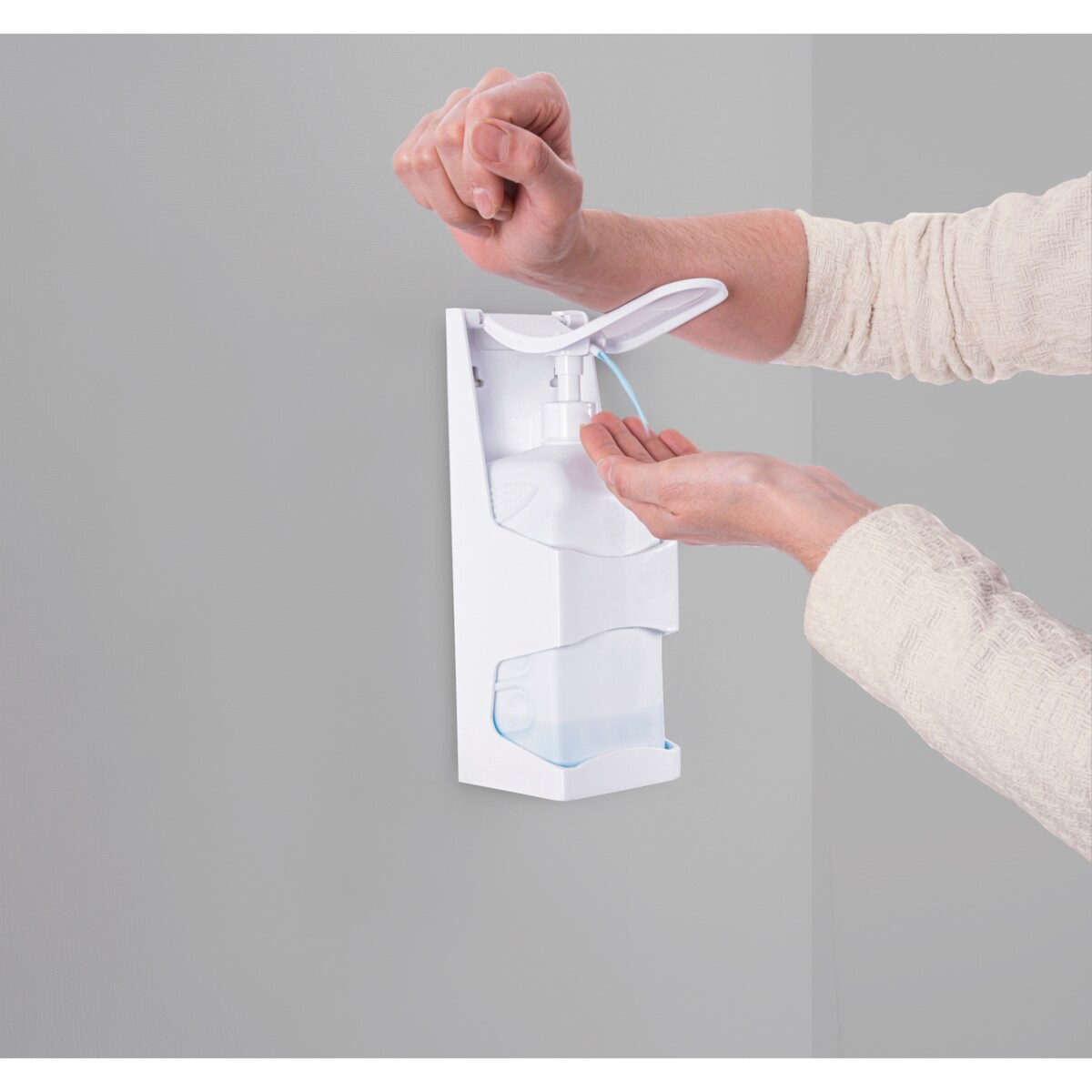 Dozownik na płyn do dezynfekcji, tworzywo sztuczne, 22 x 22 x 29 cm