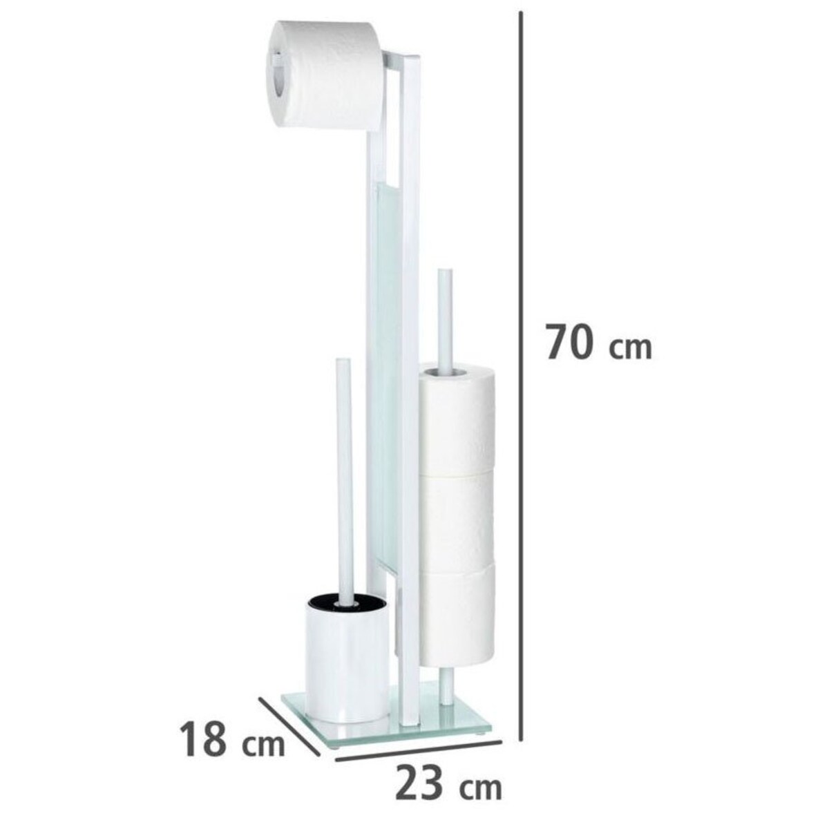 Stojak na papier toaletowy i szczotkę do WC, RIVALTA WHITE - 3 w 1 , WENKO, kolor biały