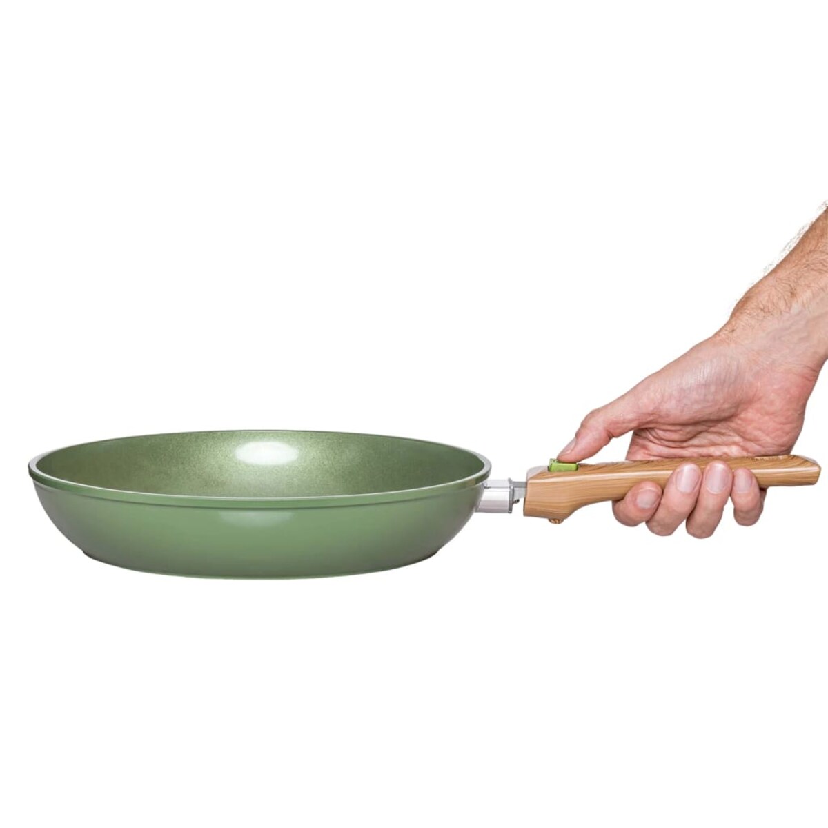 Just Vegan Patelnia ECO z odpinaną rączką, 24 cm, aluminiowa, zielona