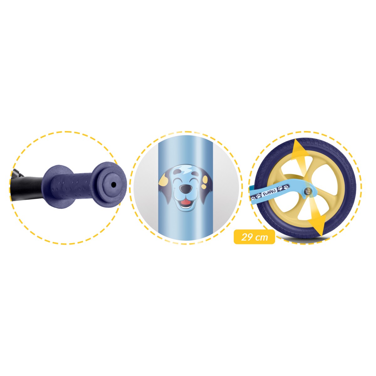 Rowerek biegowy dla dzieci magnesium Ricokids niebiesko-żółty Funnu 760505