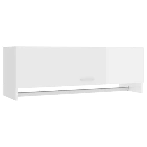 vidaXL Szafka, biała na wysoki połysk, 100x32,5x35 cm