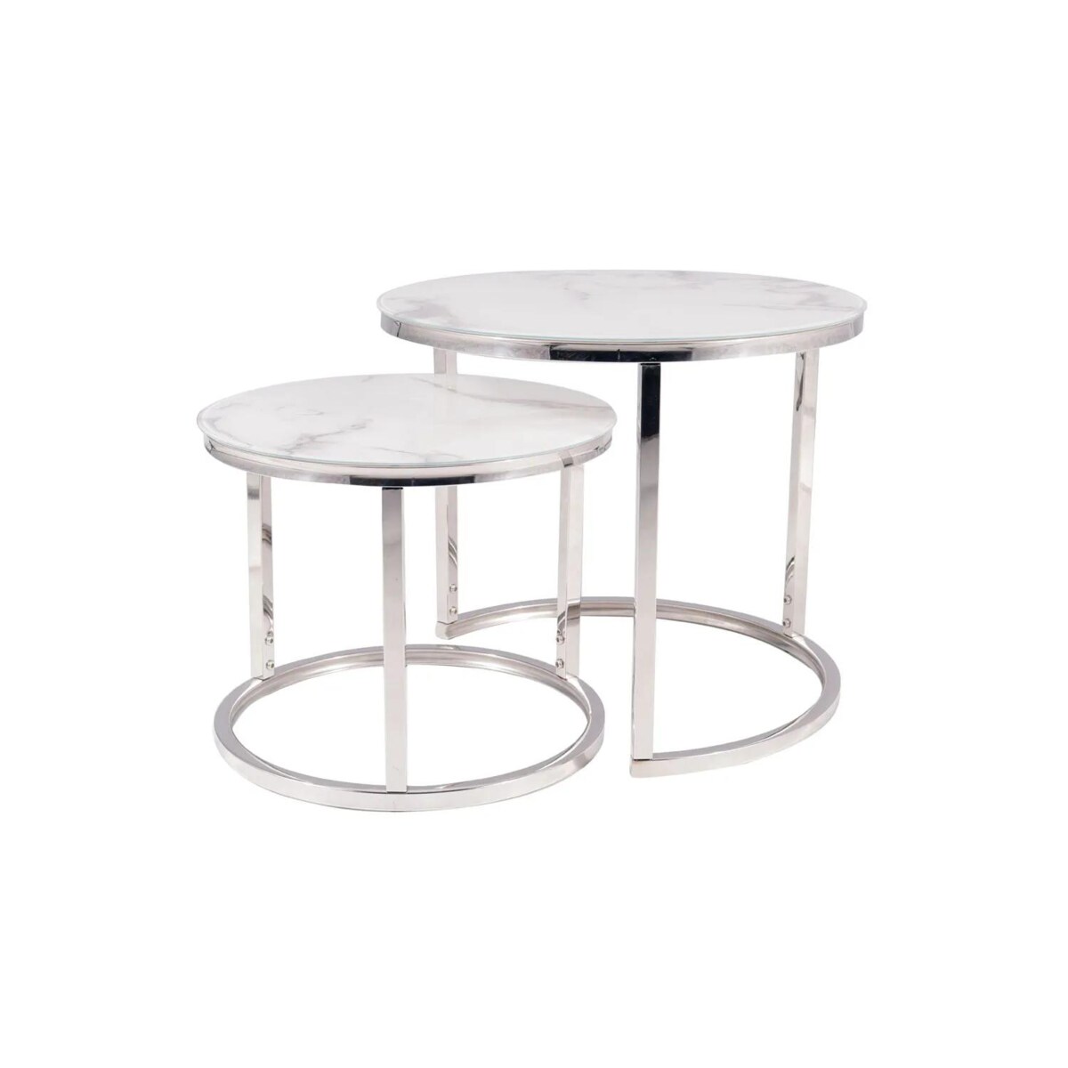 Zestaw 2 ław ATLANTA B II biały marmur/chrom