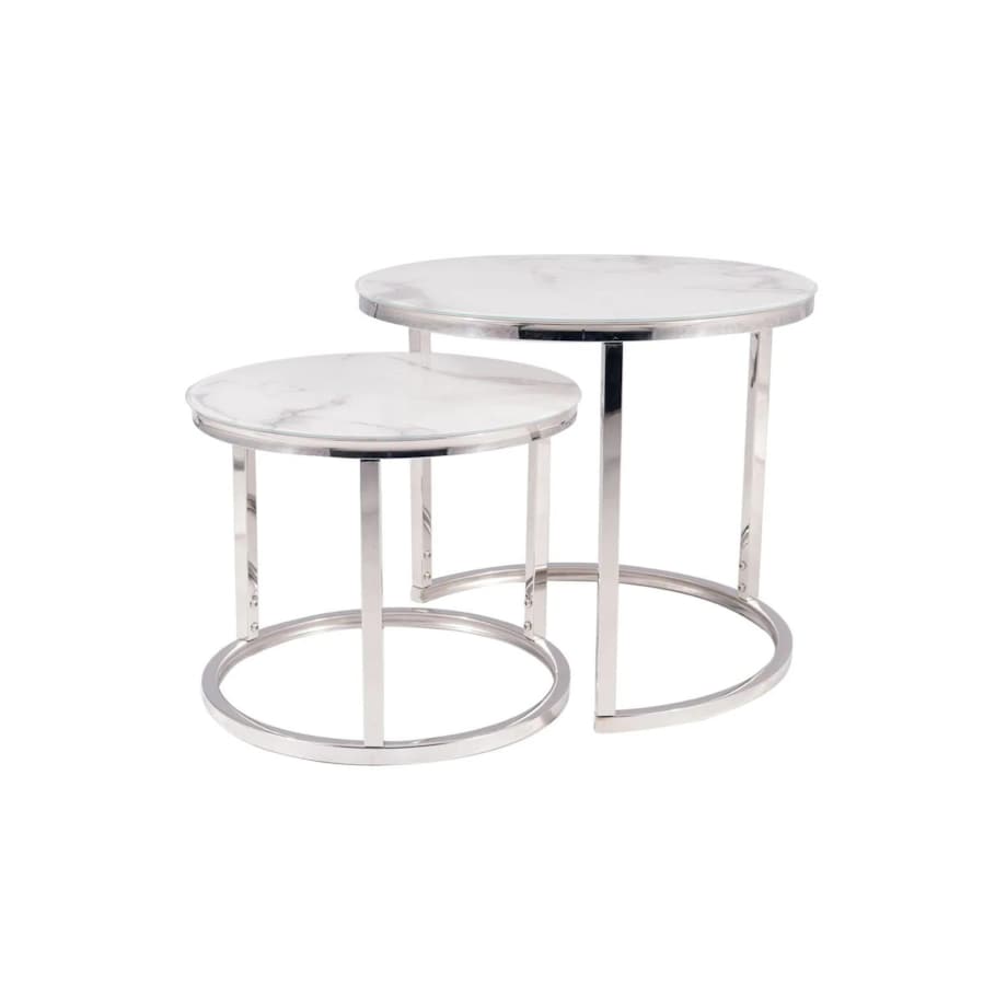 Zestaw 2 ław ATLANTA B II biały marmur/chrom