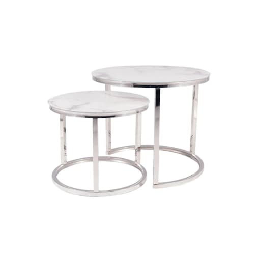 Zestaw 2 ław ATLANTA B II biały marmur/chrom