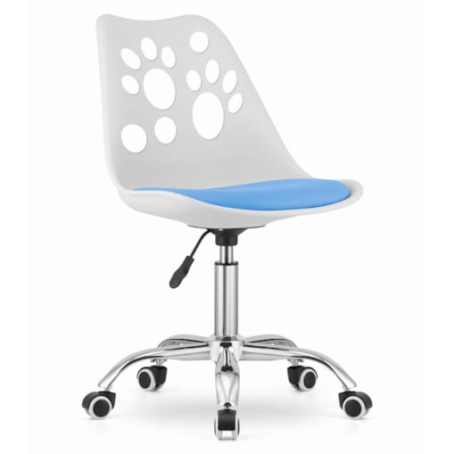 Krzesło Do Jadalni Kuchni Salonu Obrotowe Print - Biało-Niebieskie