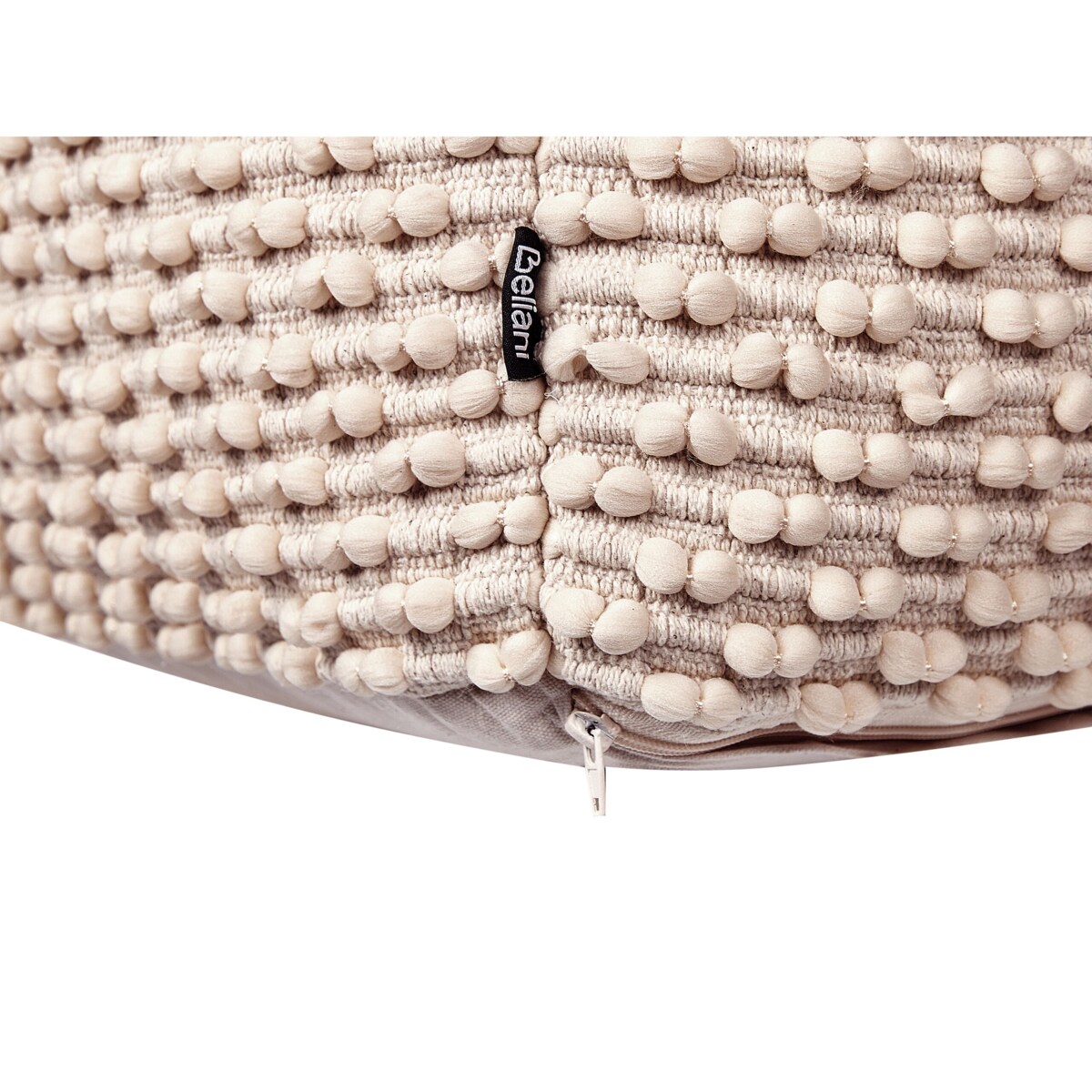 Puf bawełniany 50 x 50 x 35 cm beżowoszary KINGRI