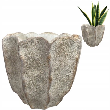 DONICZKA BETONOWA SZARA 16cm osłonka na doniczkę parapet zamiokulkas bonsai