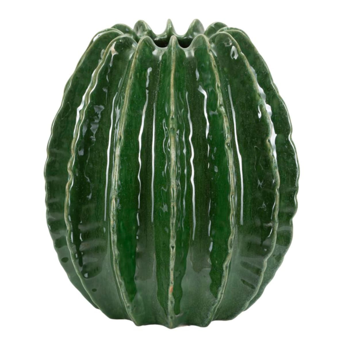 Osłonka dekoracyjna Cactus Ball, kolor zielony, ceramika, 28 x 28 x 31 cm, motyw: kaktus, styl nowoczesny, na doniczkę do salonu, Mauro Ferretti