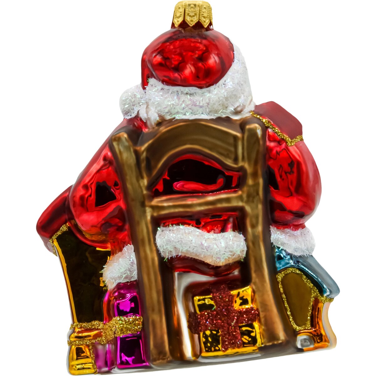 Bombka choinkowa: Święty Mikołaj z zegarami