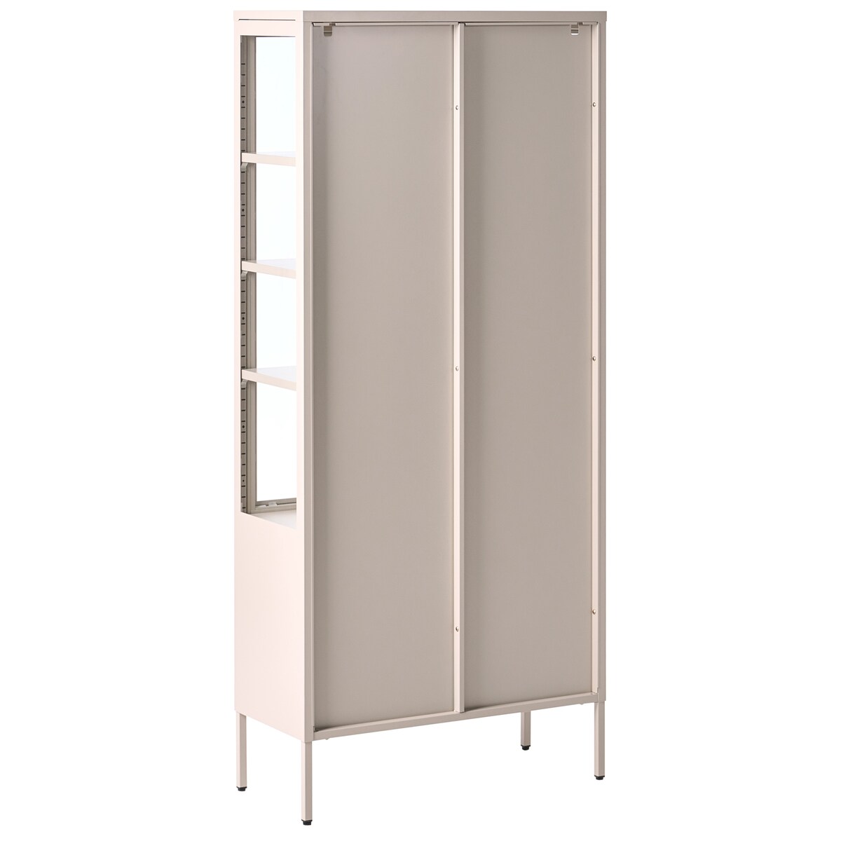 Witryna ze szklaną gablotą OXTED Metal 80 cm Beżowy
