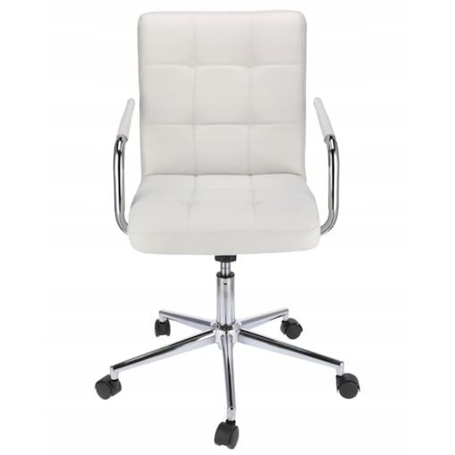Krzesło obrotowe biurowe QUATRO białe ekoskóra