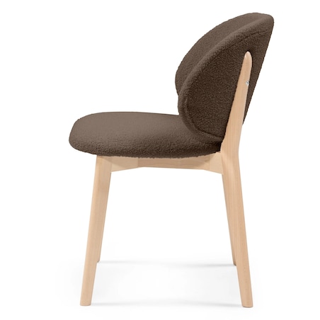 Krzesło SELMA -VII brązowe/buk/boucle 79x48x48 cm