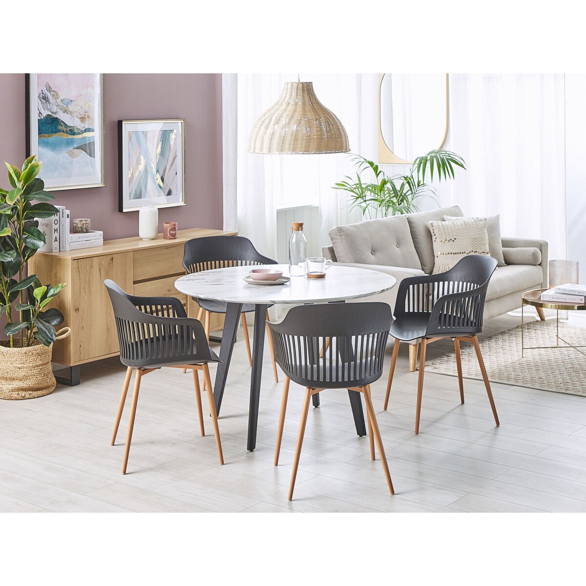 Zestaw 2 krzeseł do jadalni czarny BERECA