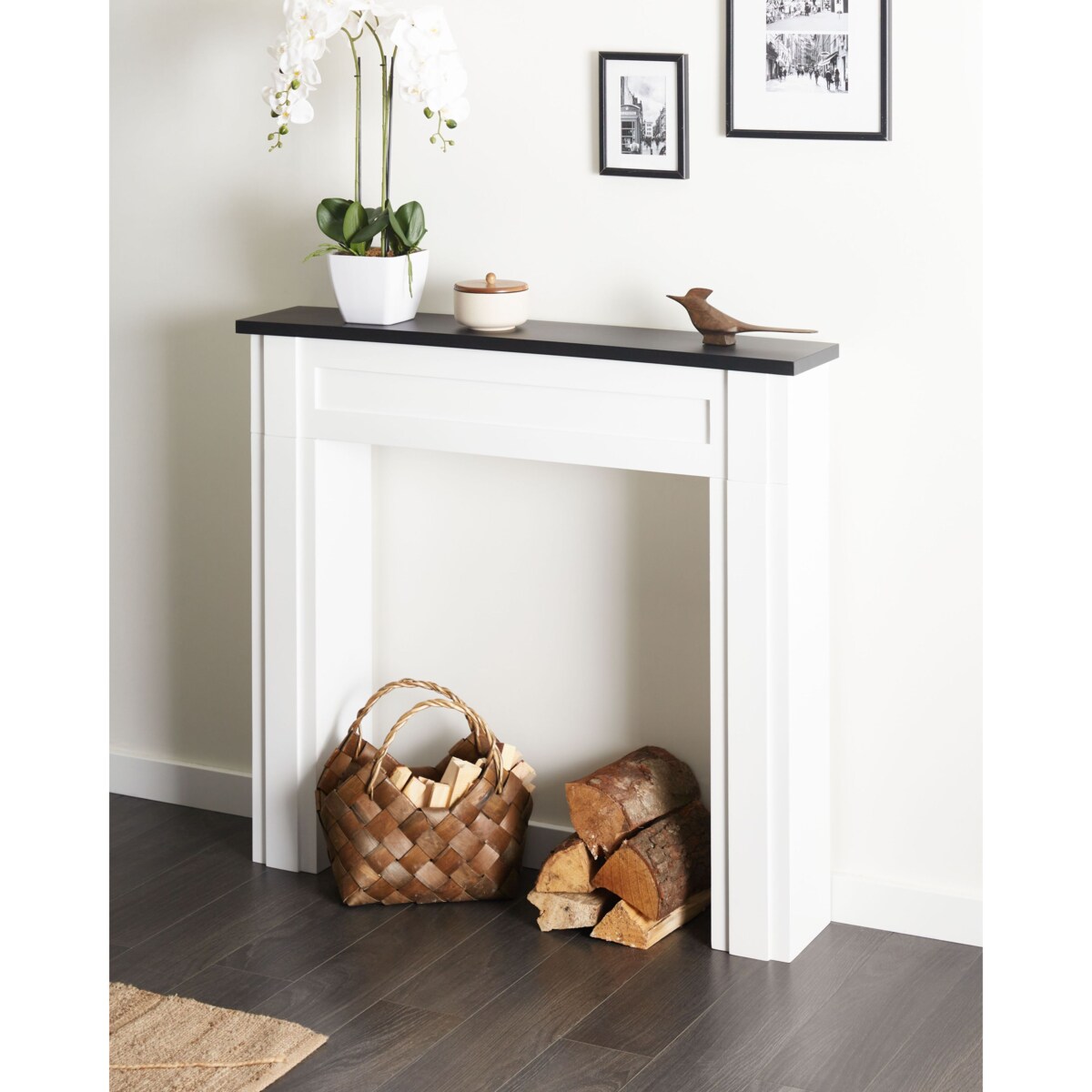 Portal kominkowy BAUDIN Biały