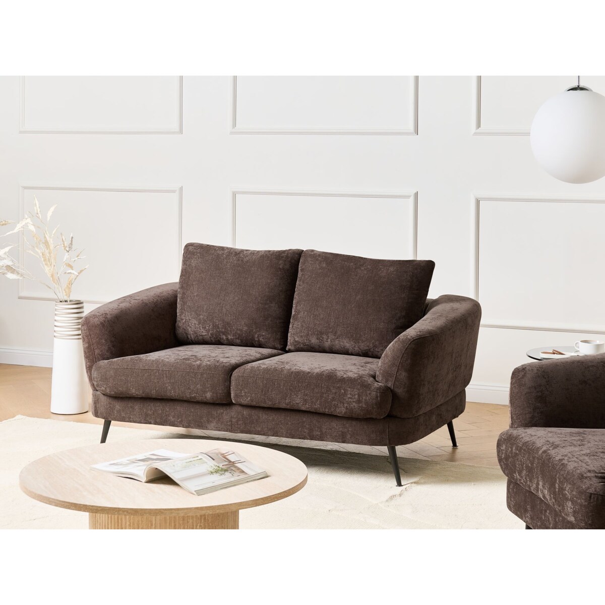 Sofa dla 2 osób KJAER Szenil Ciemnobrązowy