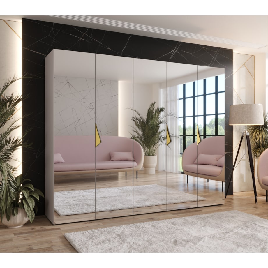 Szafa uchylna z lustrem Sandi 3 250 wys 202 cm Kaszmir + u Złoty