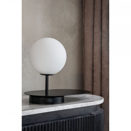 HANEA ST czarna lampa stołowa z półką