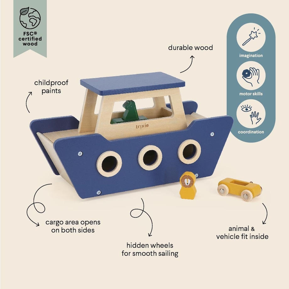 Drewniany statek prom