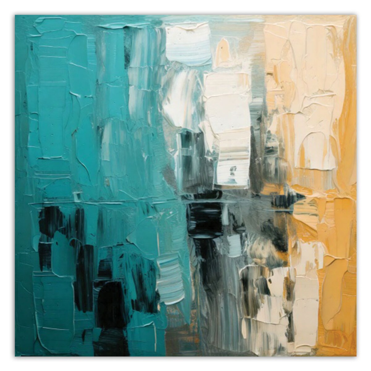 Feeby Obraz do sypialni, Abstrakcja Impresja Turkusowy 50x50