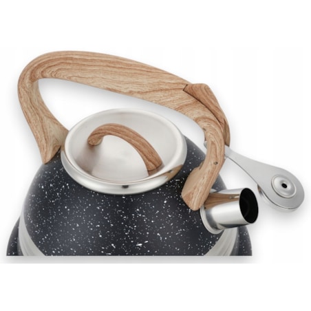 Duży Czarny Marmurkowy Czajnik Z Gwizdkiem Stalowy 3L Na Indukcję Gaz