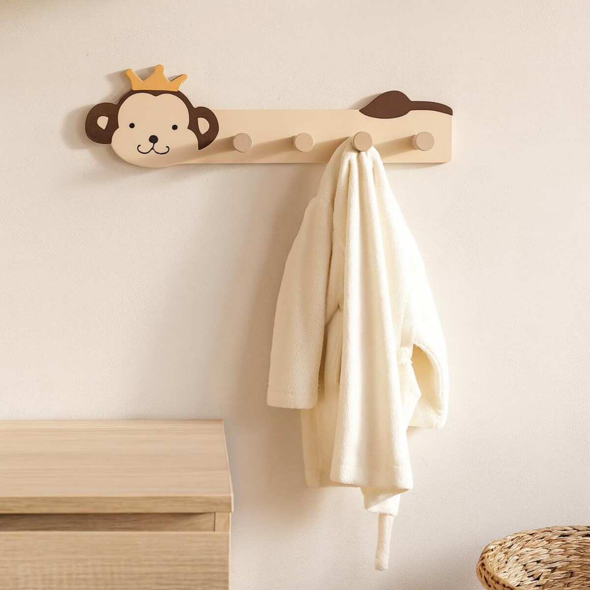 Wieszak do pokoju dziecięcego MINI ZOO, 35,5 x 6,5 x 10 cm
