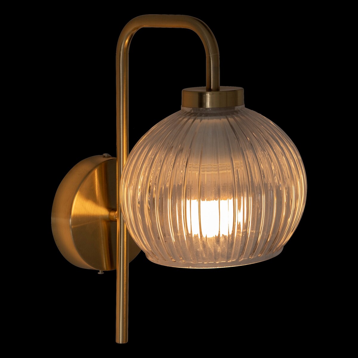 Kinkiet kula KRYS, złoto i szkło, wys. 30 cm