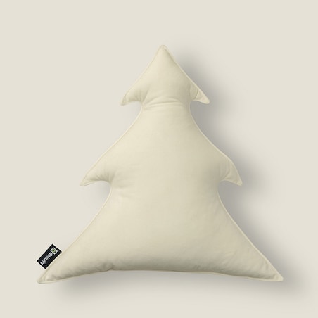 Poduszka Choinka 38x40cm, śmietankowa biel, 38x40x8cm, Velvet