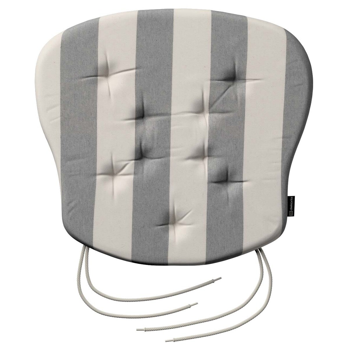 Poduszka na krzesło Filip, biało-szare pionowe pasy (5,5cm), 41 x 38 x 3,5 cm, Quadro