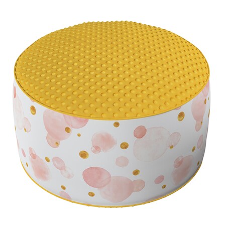 Puf dwukolorowy Coli z Minky, ecru-różowy, 50x25 cm, Magic Collection