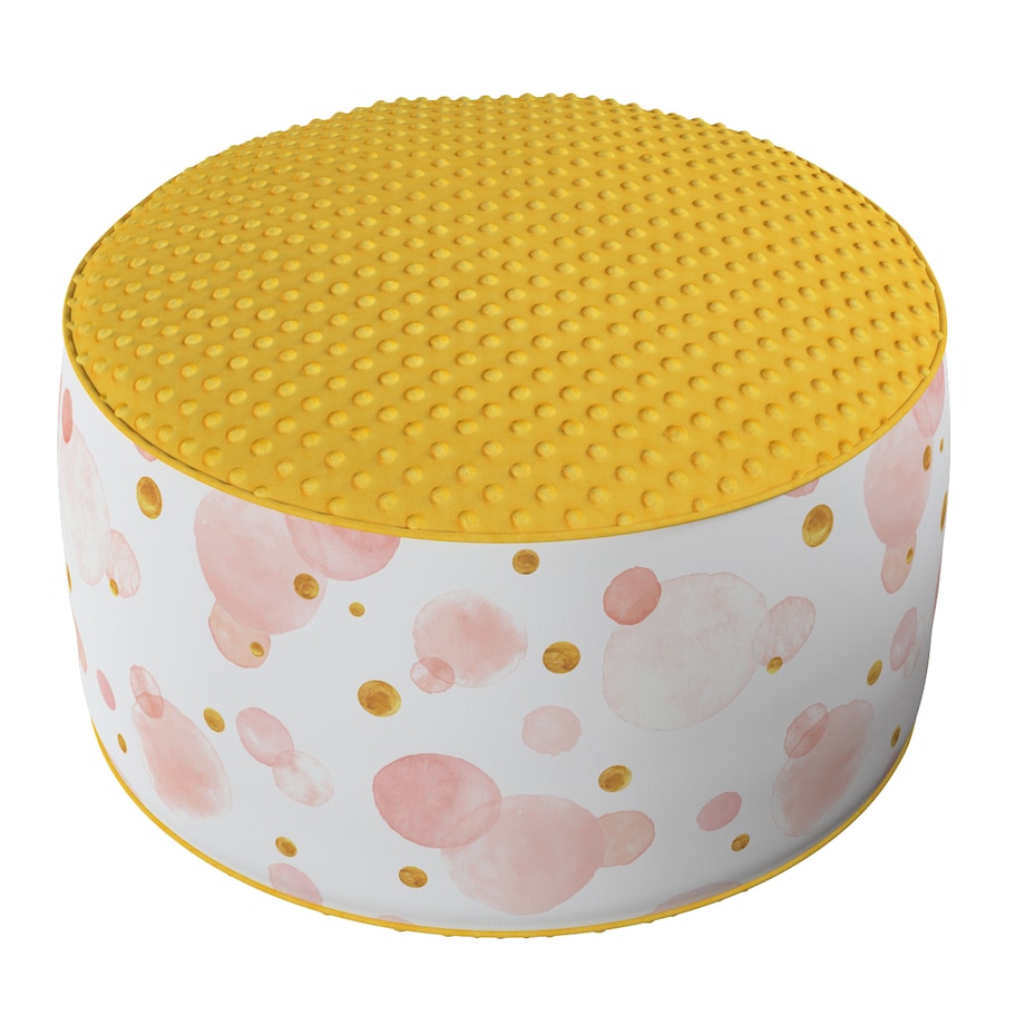 Puf dwukolorowy Coli z Minky, ecru-różowy, 50x25 cm, Magic Collection