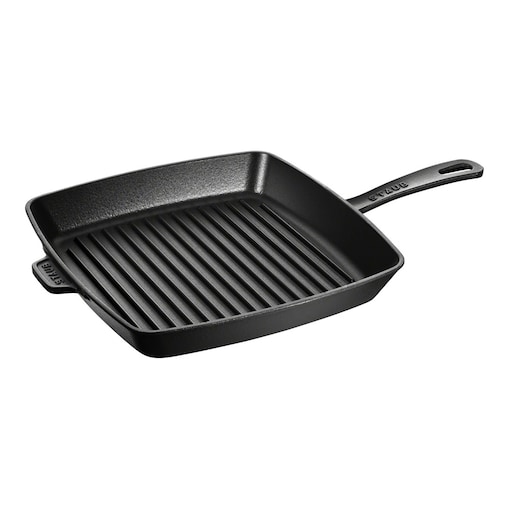 STAUB Kwadratowa żeliwna patelnia grillowa 26 cm, czarny