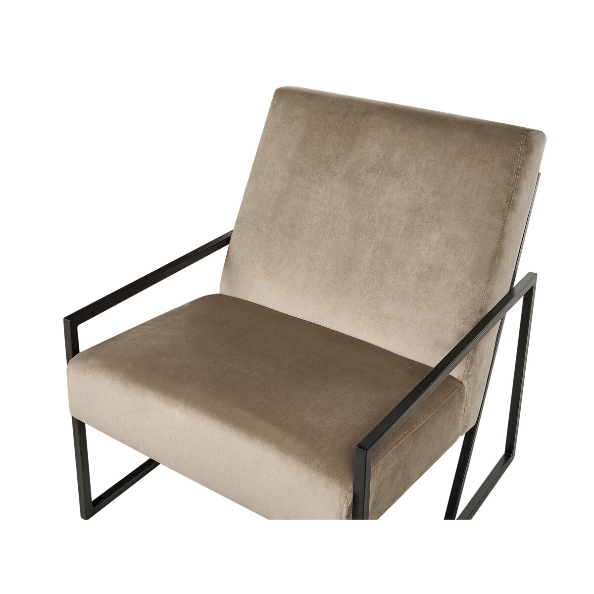 Fotel welurowy beżowoszary DELARY