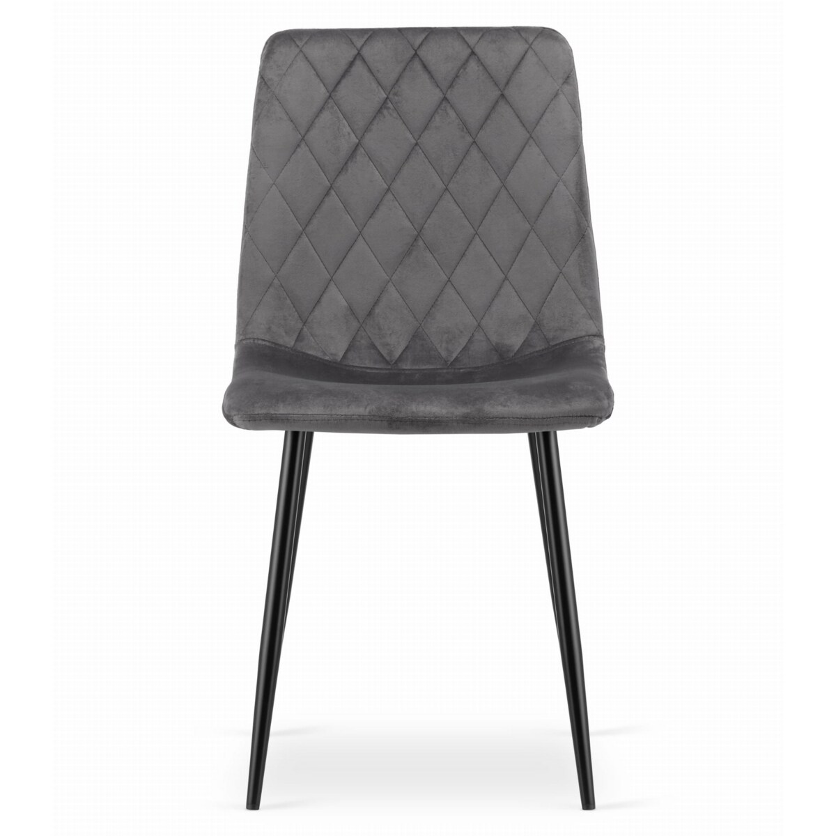 Krzesło Do Jadalni Kuchni Salonu Turin - Ciemny Szary Aksamit X 4