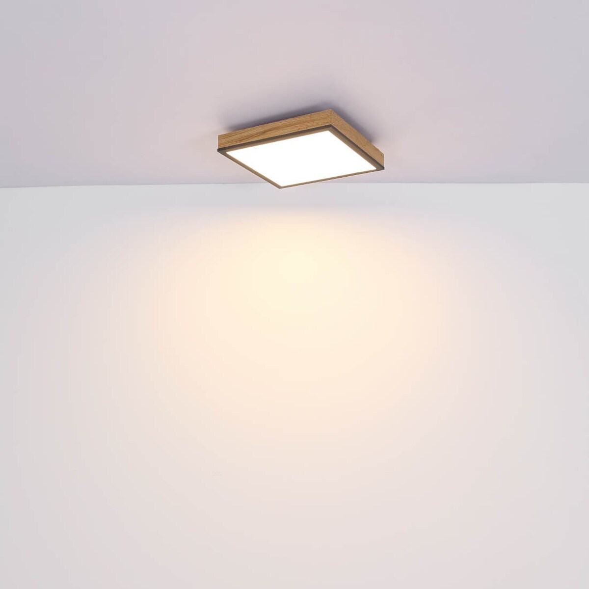 Drewniana LAMPA sufitowa DORO 416080WD1 Globo kwadratowy plafon LED 12W 3000K do sypialni drewno