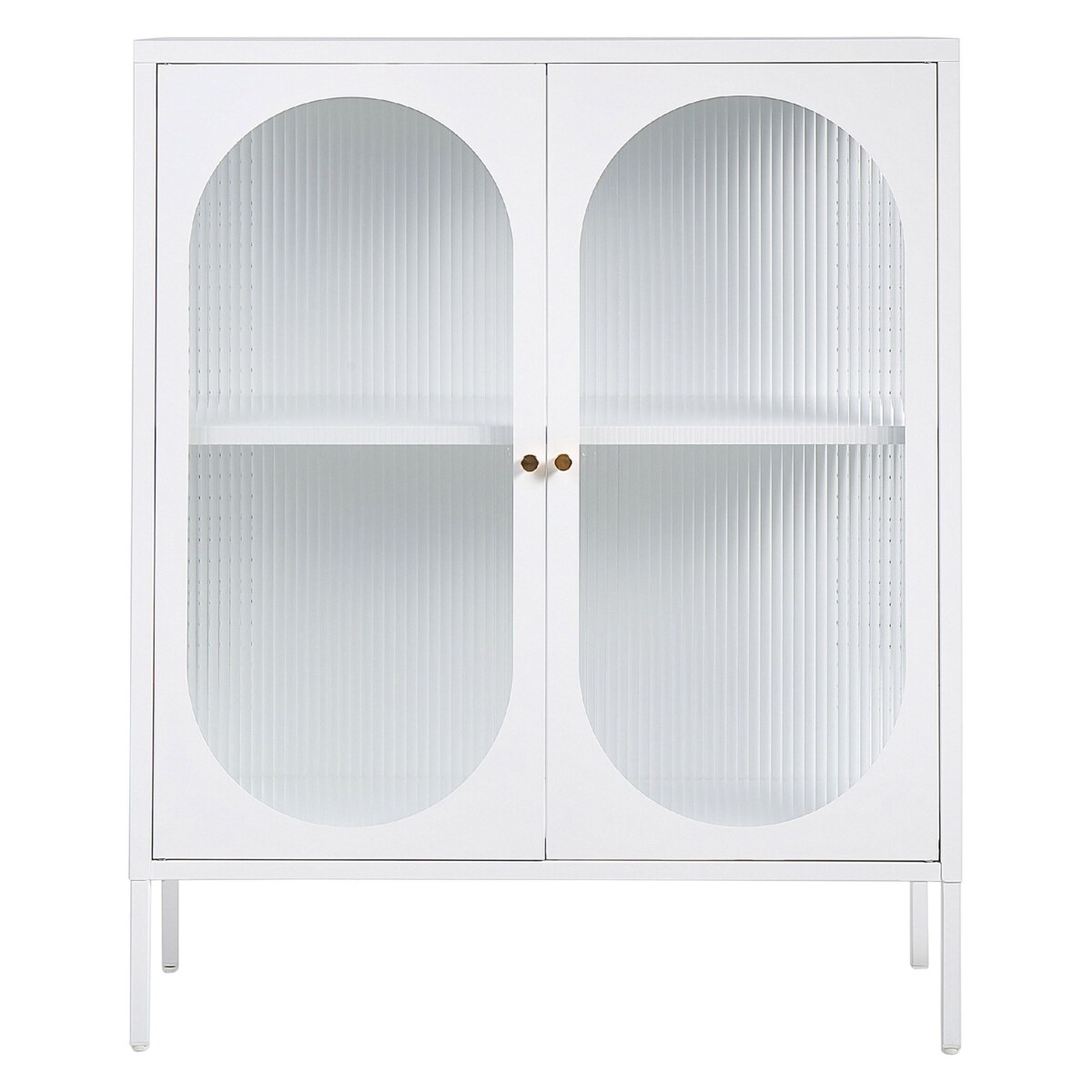 Witryna dwudrzwiowa metalowa biała SARRE