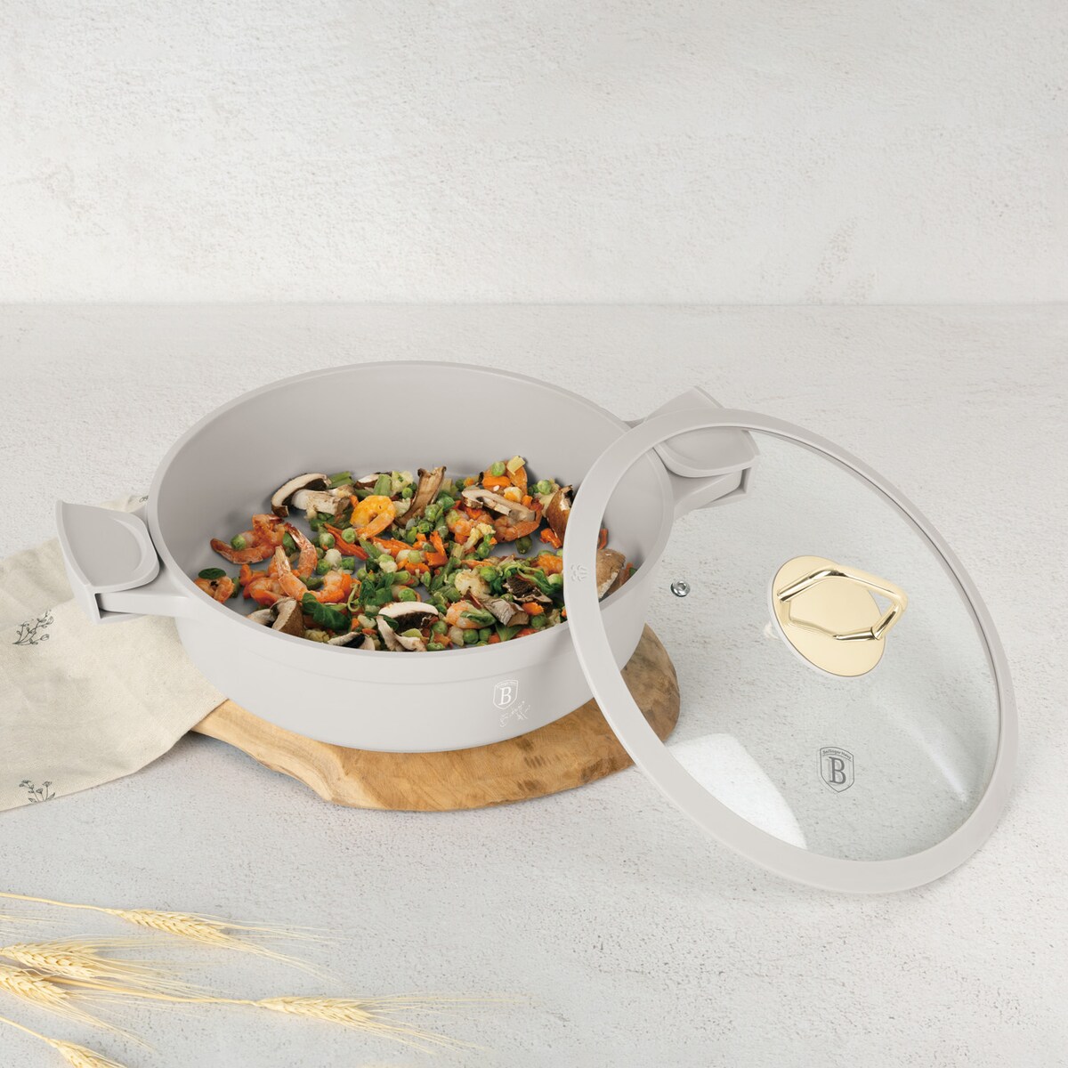 Płytki garnek z pokrywką 28 cm BerlingerHaus BH- 7785 Sahara Collection