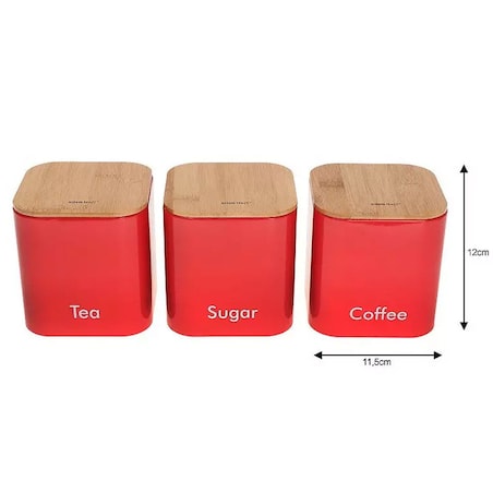 Chlebak w zestawie z 3 pojemnikami czerwony KINGHOFF