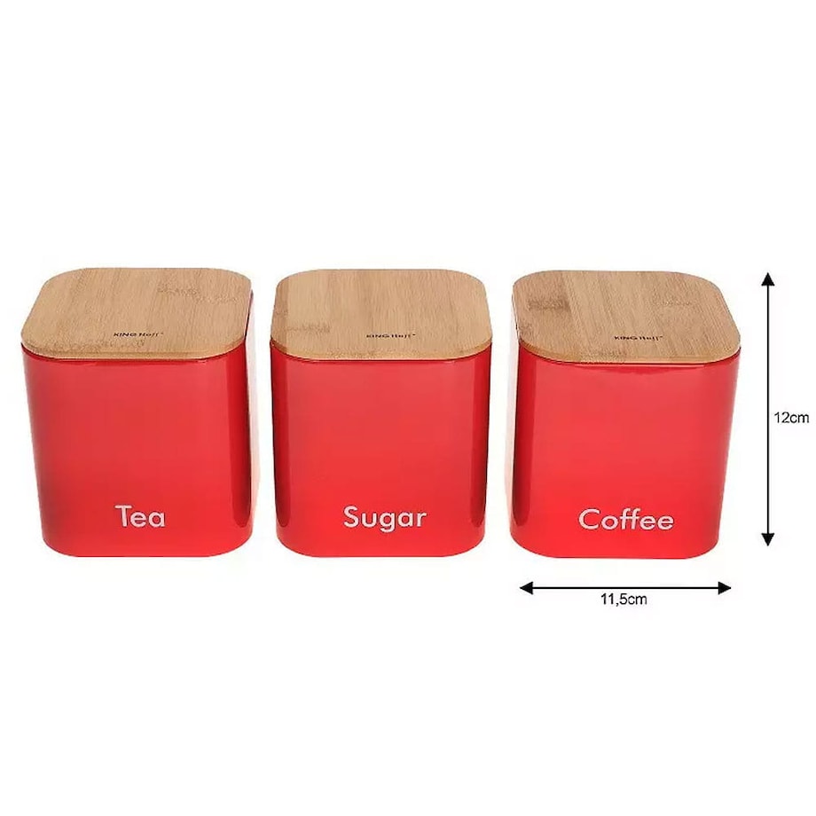 Chlebak w zestawie z 3 pojemnikami czerwony KINGHOFF