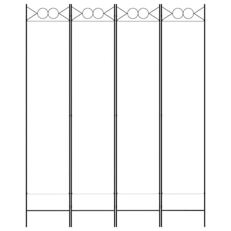 vidaXL Parawan 4-panelowy, biały, 160x200 cm, tkanina