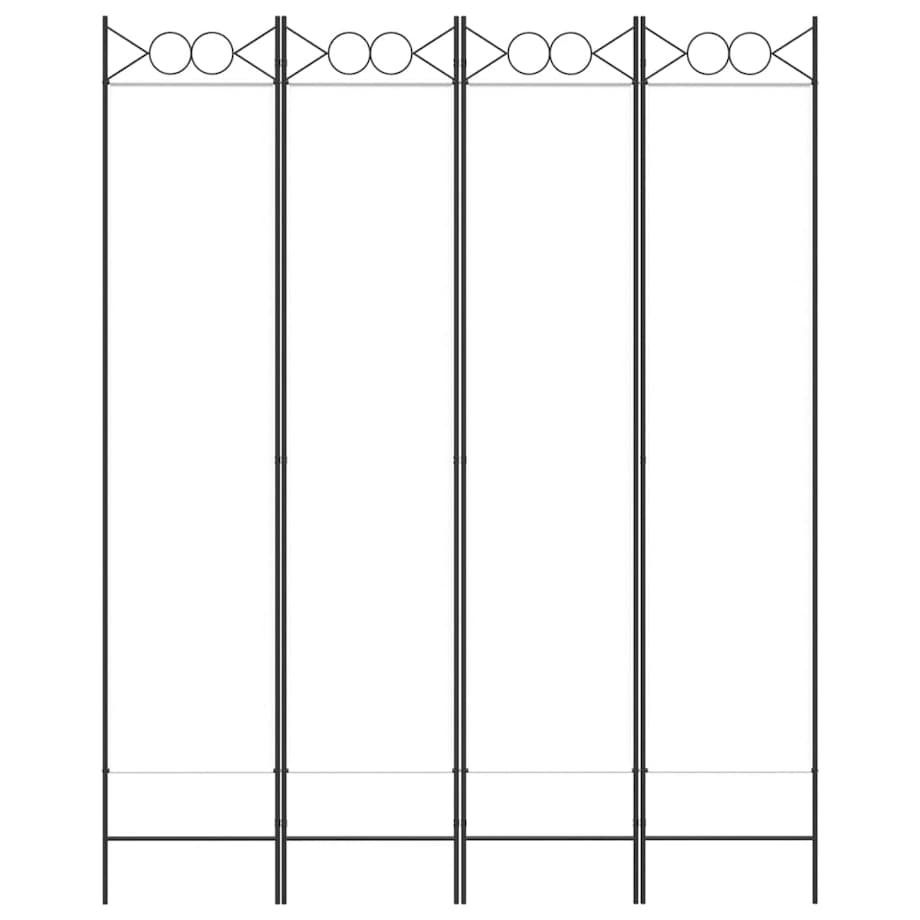 vidaXL Parawan 4-panelowy, biały, 160x200 cm, tkanina