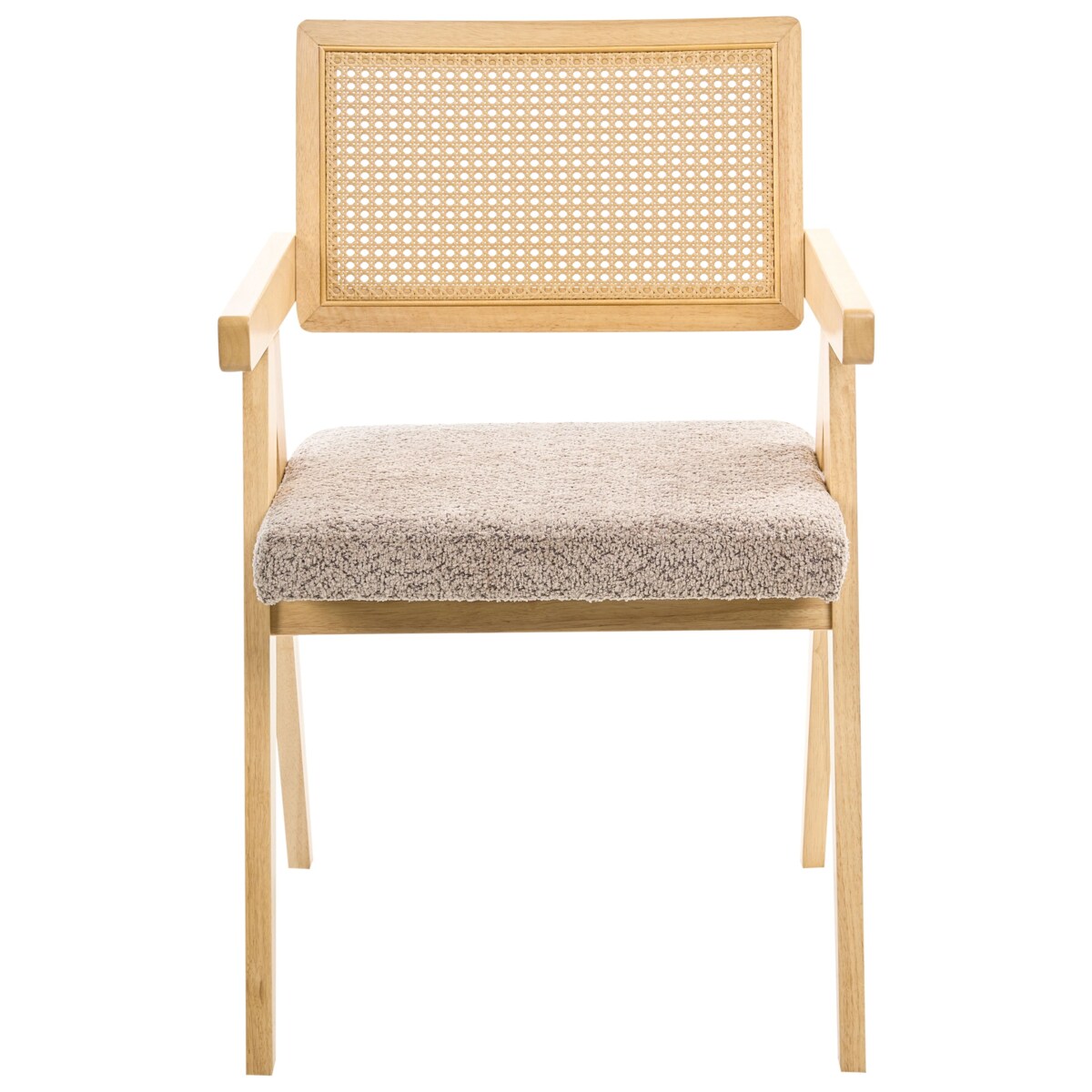 Zestaw 2 krzeseł do jadalni AVA Drewno Jasny brąz/ beżowoszary