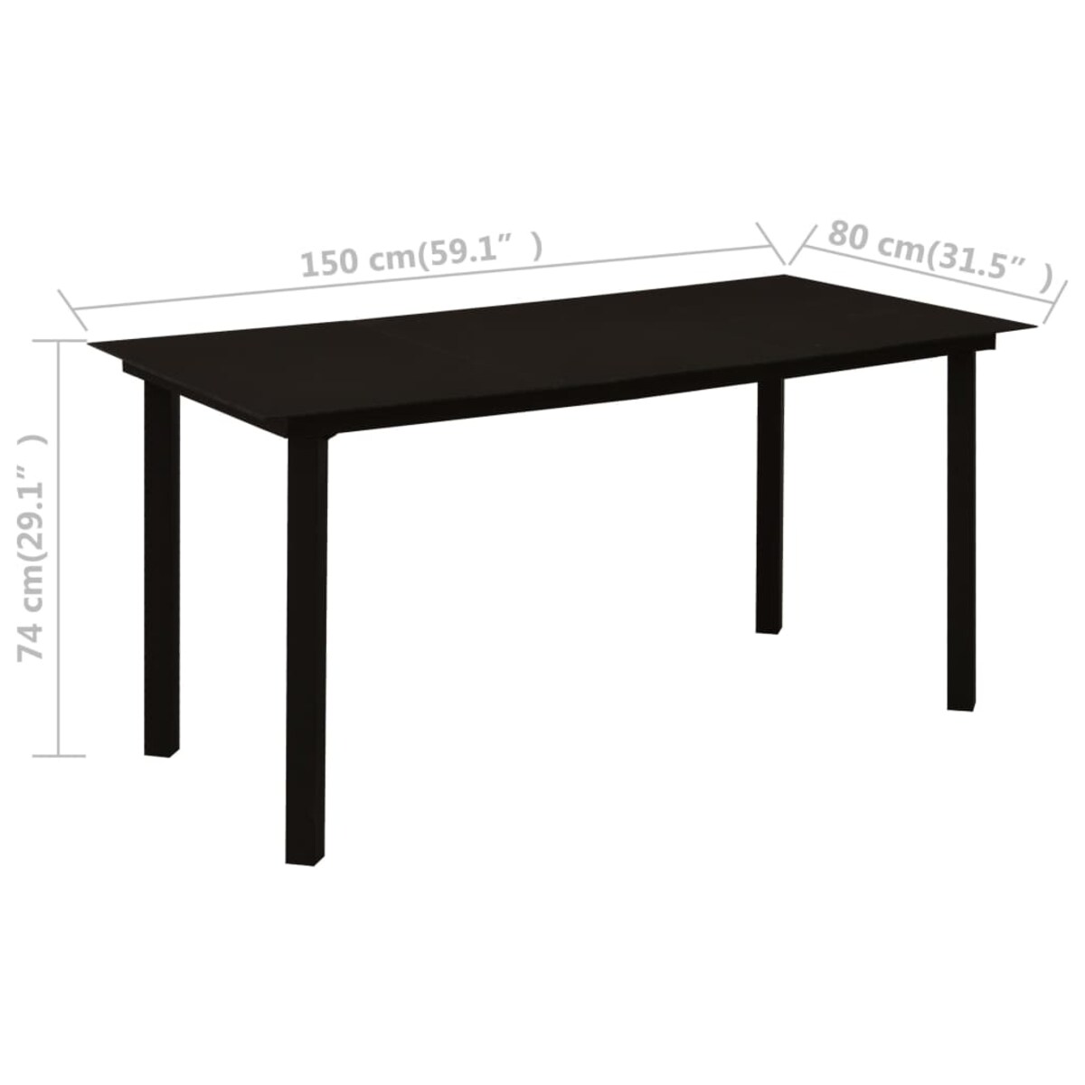 vidaXL 7-cz. zestaw mebli ogrodowych, rattan PVC, czarny