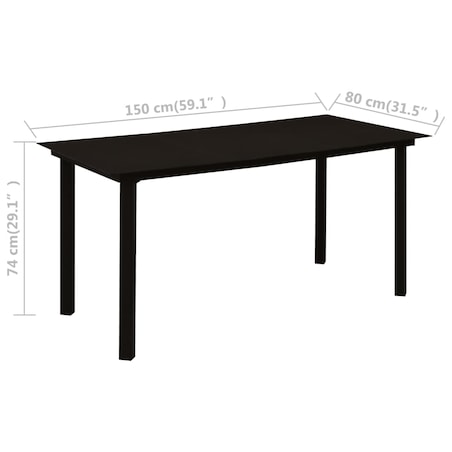 vidaXL 7-cz. zestaw mebli ogrodowych, rattan PVC, czarny