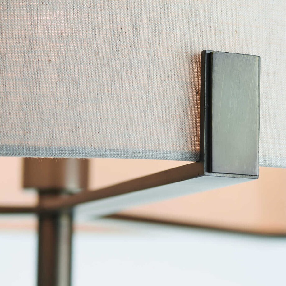 Abażurowa lampa podłogowa Hayfield 72634 Endon brązowa beżowa