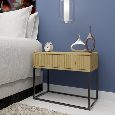 Konsimo RECTUS Zestaw stolików nocnych 2szt.w kolorze dębu artisan