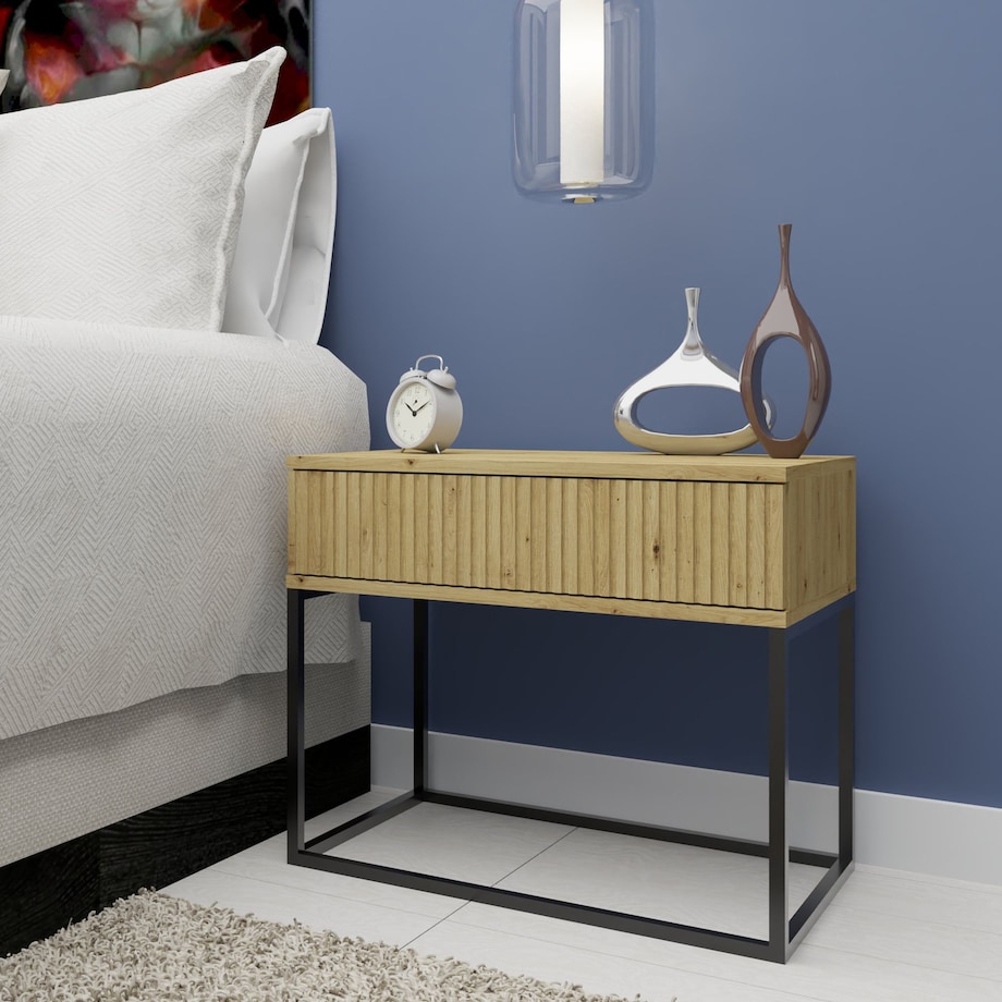 Konsimo RECTUS Zestaw stolików nocnych 2szt.w kolorze dębu artisan