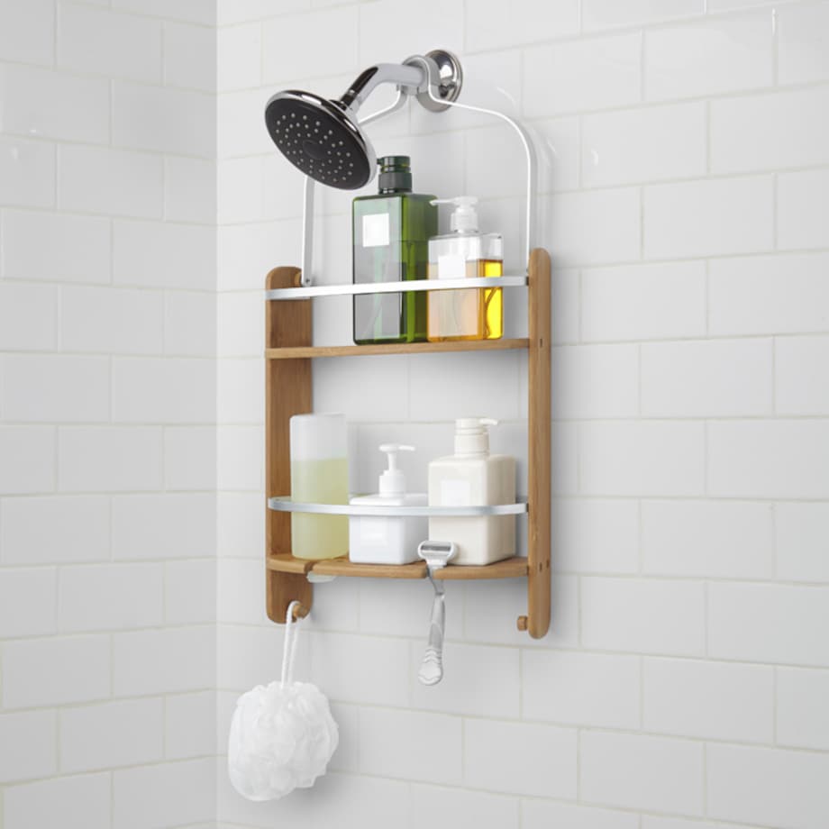 Półka pod prysznic drewniana Shower Caddy, 33.6 x 64.2 x 11.2 cm, Umbra